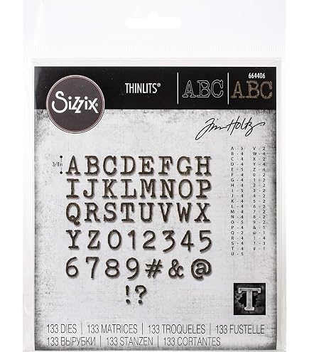 Amazon.com: Sizzix Thinlits Die Set 41PK Alphanumeric Emporium by